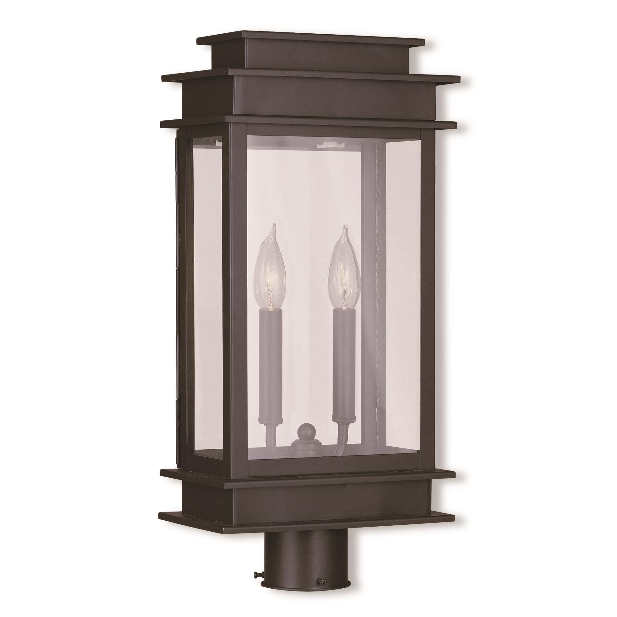 Shown in Bronze finish and Clear glass